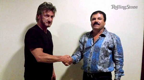 Actor Sean Penn (L) shakes hands with Mexican drug lord Joaquin "Chapo" Guzman in Mexico, in this undated Rolling Stone handout photo obtained by Reuters on January 10, 2016. The photo was taken for authentication purposes. REUTERS/Rolling Stone/Handout via Reuters